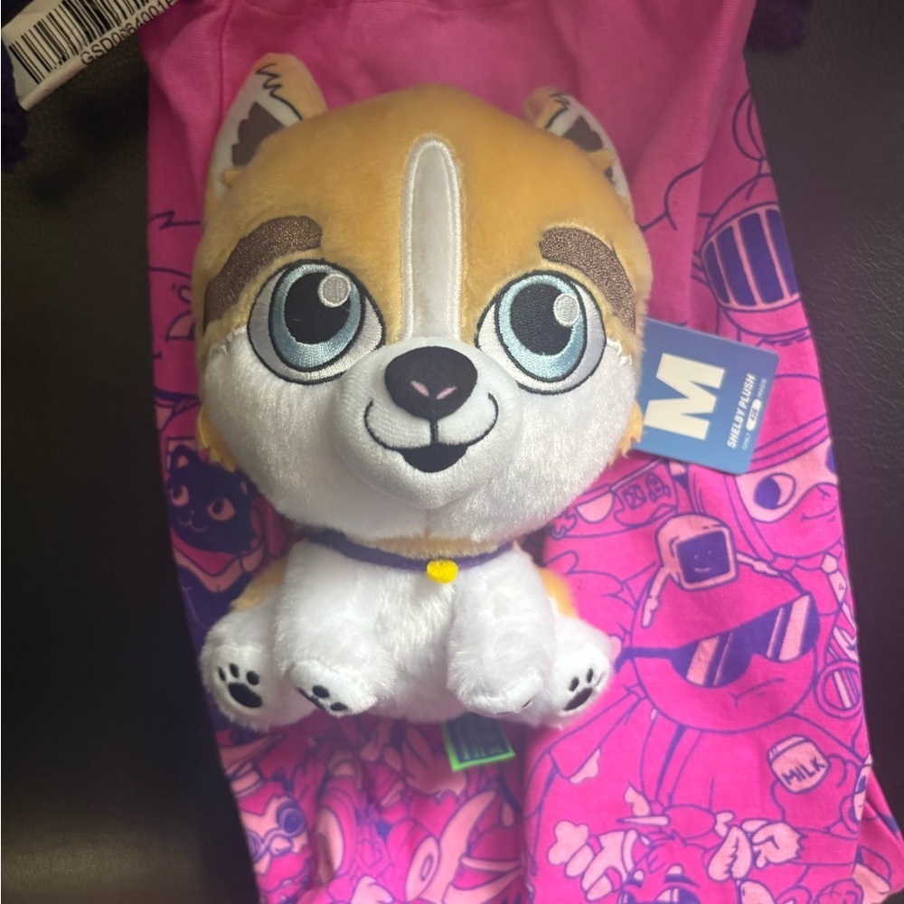 Husky Cute Plush with Pink Bag  Gone to The Snow  Shelby plush - NWT